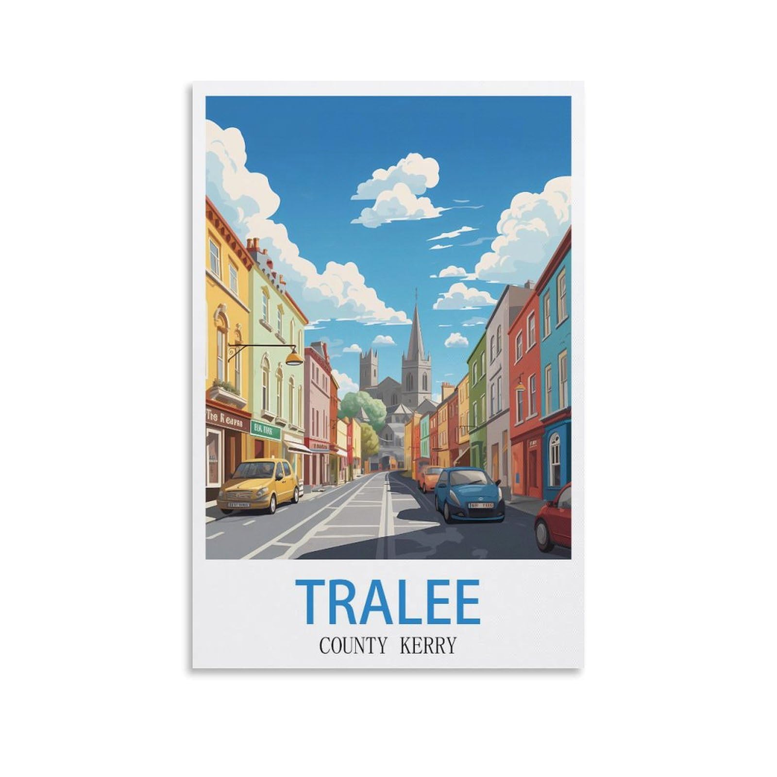 Ceyhno Unframe-Style Tralee County Kerry Vintage Travel Posters 08X12inch(20X30cm) Canvas Art Poster And Wall Art Picture Print Modern Family Bedroom Decor