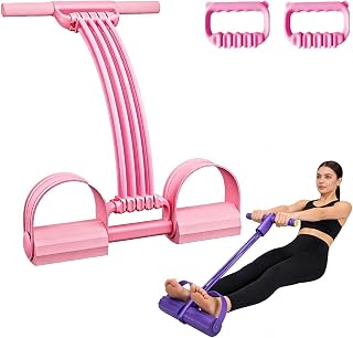 Heavy Duty Pedal Resistance Band with Handles 3-in-1 Pedal Band, 8-Tube Puller Natural Latex Pedal Resistance Band with Handles, 8-Tube Thickened Elastic Rope