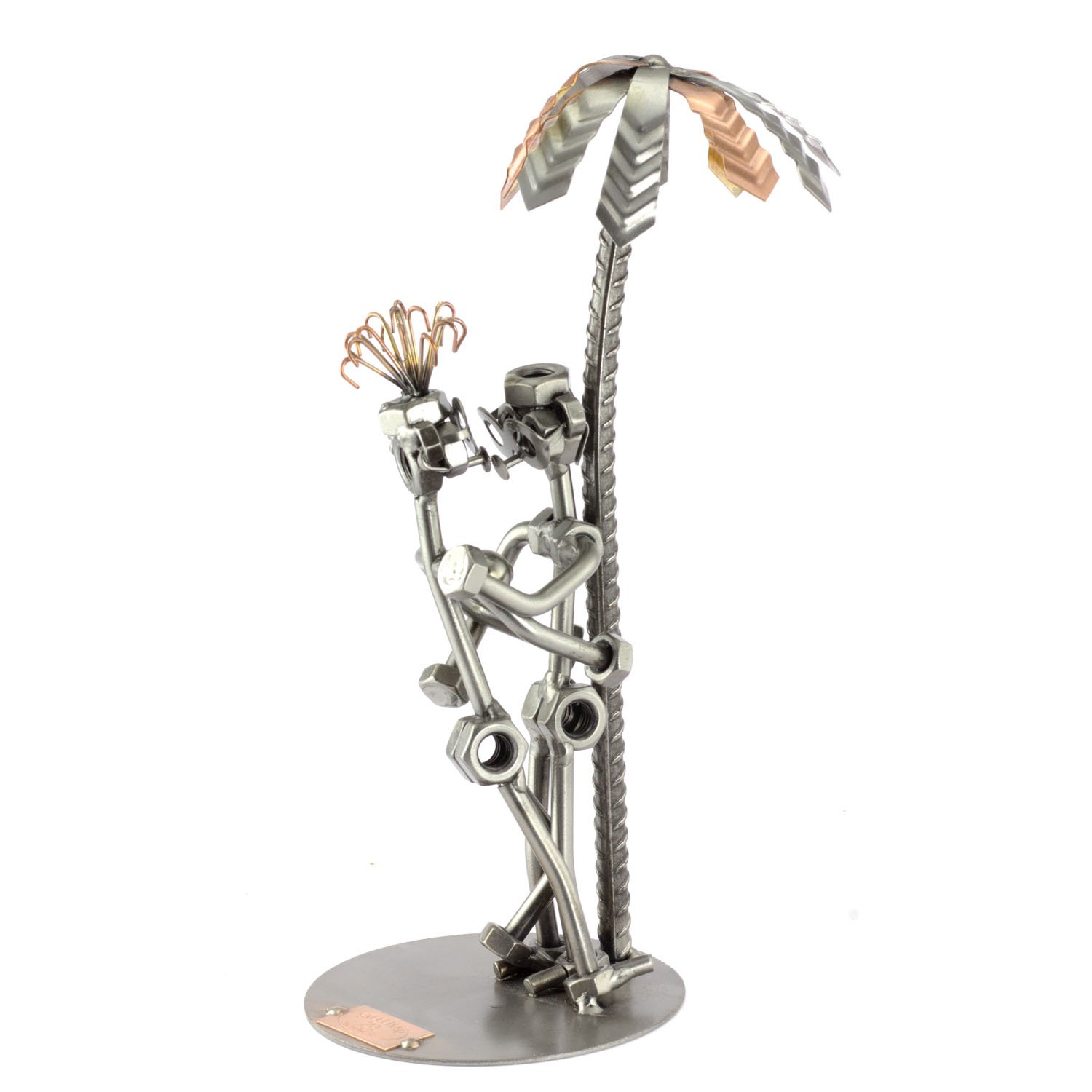 Steelman24 I Figurka ze śrub Love On The Beach I Made in Germany I rękodzieło I pomysł na prezent I figurka stalowa I metalowa I metalowy ludzik