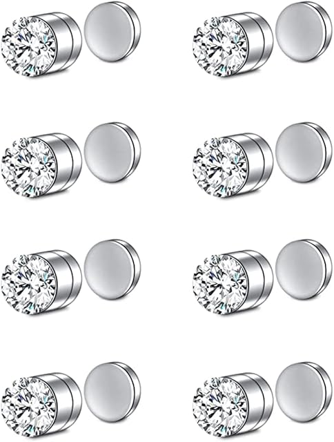 JFORYOU 6-10 Pieces 316L Steel Nose Ring Nose Hoop Fake Nose Ring Piercing Body Jewelry, 3-6 Colors, 8mm
