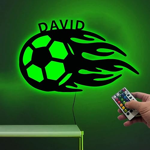 Miniatura 4 de Letrero de neón de fútbol, letrero de nombre de jugador de fútbol, luces de neón de fútbol, luz LED de fútbol, letrero de pelota de fútbol