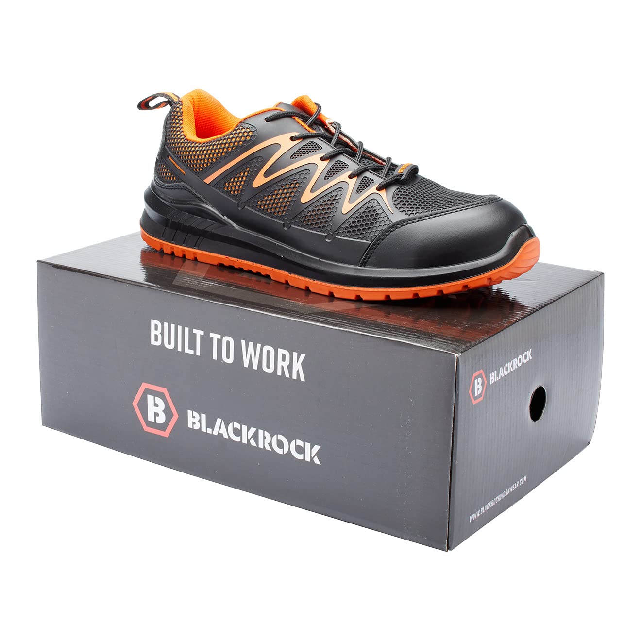 Blackrock Dover S1-P Zapatillas de seguridad ligeras, antiestáticas, cuero, calzado de trabajo, puntera de acero y entresuela protectora de acero, suela antideslizante, zapatillas de seguridad