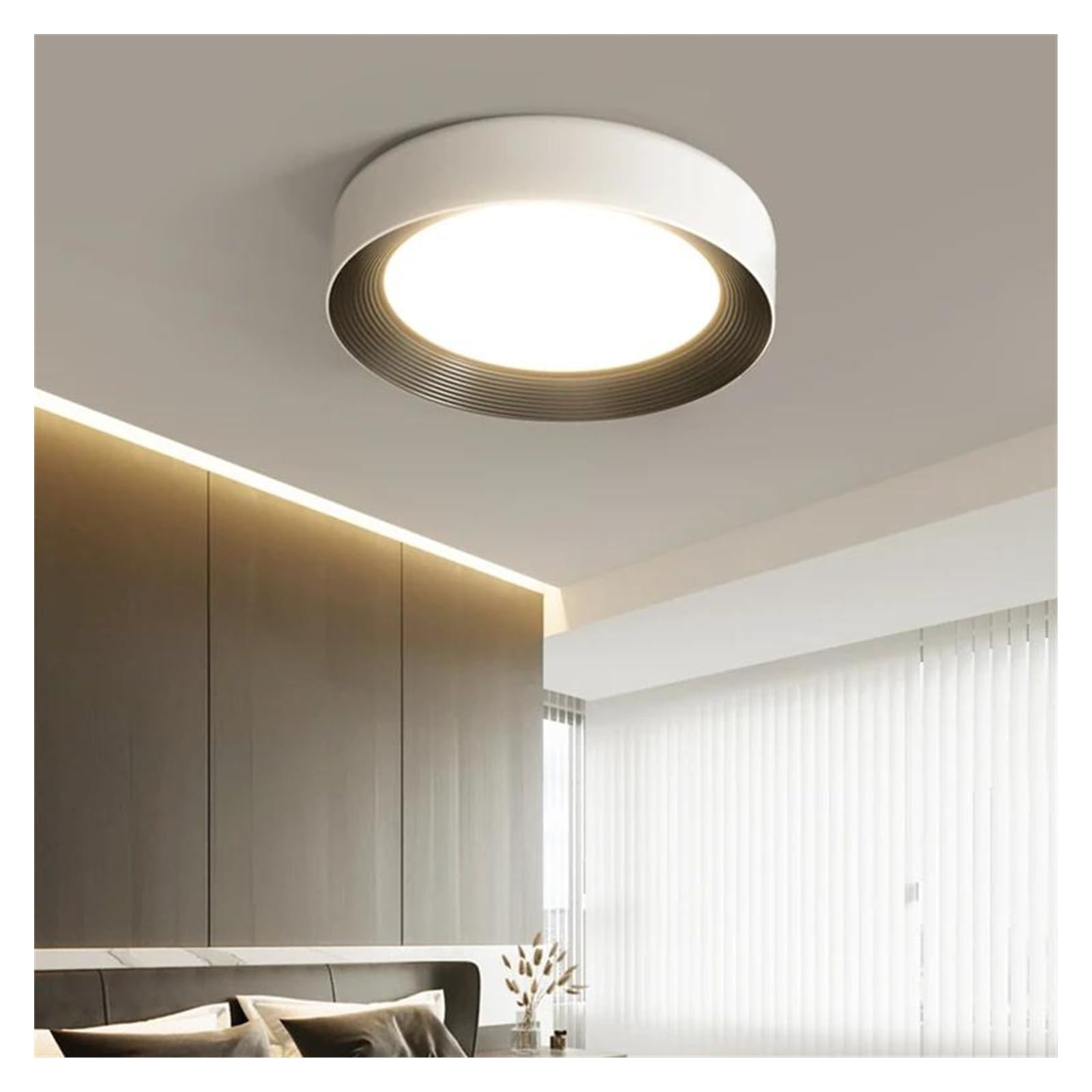 Plafonnier rond minimaliste D40CM avec éclairage LED dimmable par télécommande