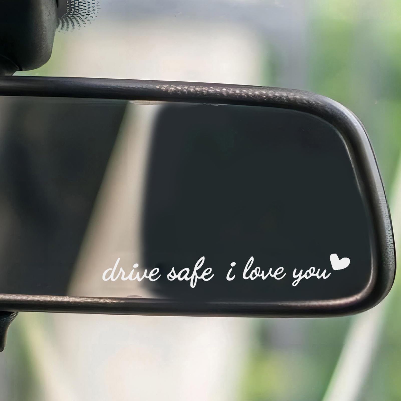 Love You Drive Safe Spiegelaufkleber – Wasserdicht, Sonnenfest – Inspirierende Botschaft Für Auto & Motorrad (Silber)
