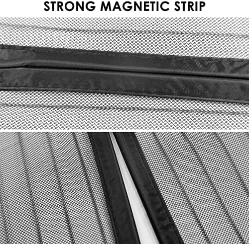 Amazon Brand - Umi Magnetic Screen Door Mesh Door Curtain (Black - 220 * 100cm)
