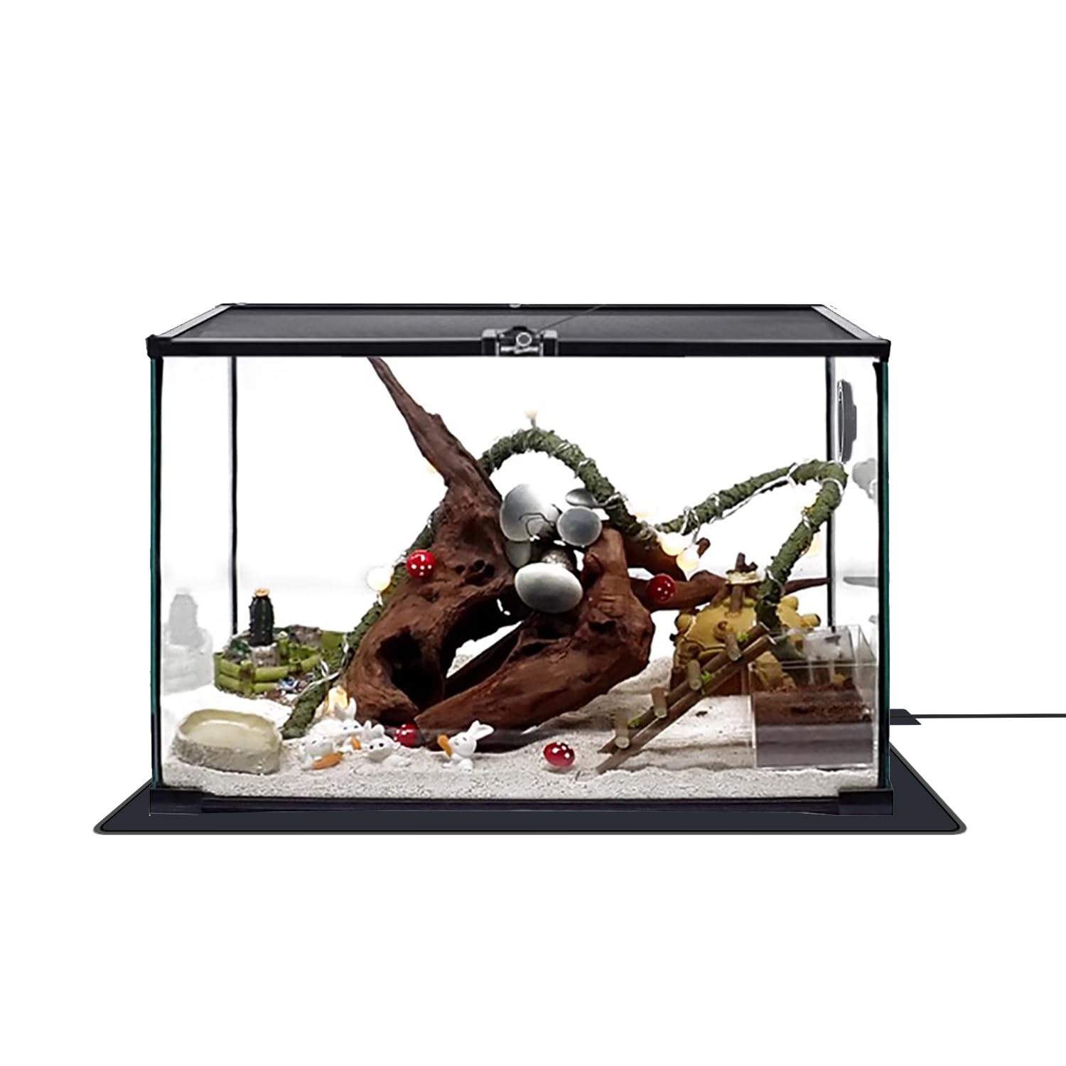 NANEEZOO Tapis chauffant pour reptiles, gecko, tortue, lézard, serpents, avec thermostat (24 W 20-30 cm)