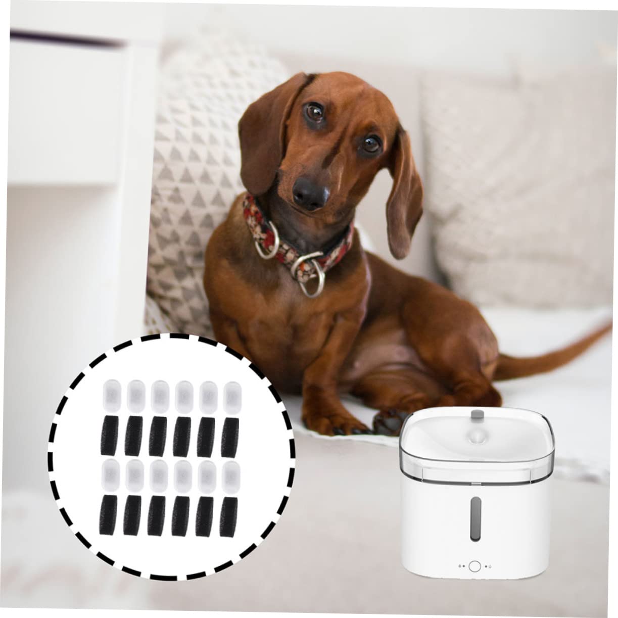 FRCOLOR 3 Juegos de Filtros de Repuesto para Dispensadores de Agua para Gatos Filtros de Algodón de Filtración Profunda Que Mantienen El Agua de Tu Mascota Y Saludable (Unidades)