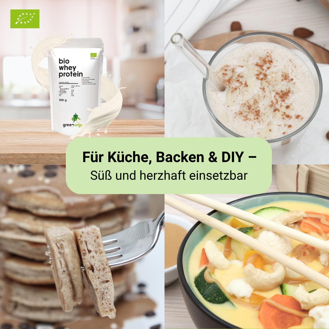 BIO PREMIUM WHEY PROTEIN aus Bio-Molke, 100% Eiweiß-Pulver, Superfood, Weidehaltung, neutral, ohne Süßstoffe, 900 g