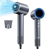 Hair Dryer, 150000 RPM Professional High-Speed Blow Dryer, Negative Ionic Hair Dryer for Fast Drying, Low Noise Thermo-Control HairDryer with Magnetic Nozzle for Home Travel Women Man