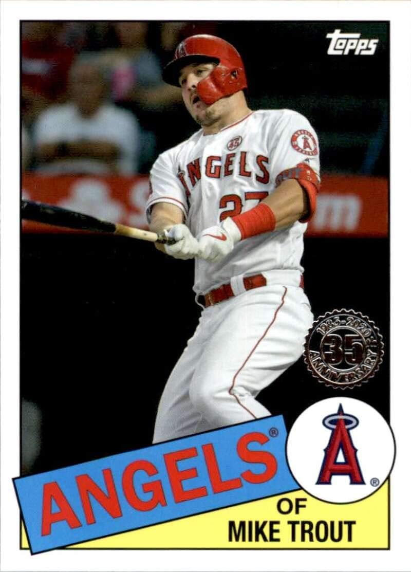 2020 Topps Update Series 3 Baseball 35th Anniversary 1985#85TB-5 Mike Trout Los Angeles Angels Official MLB Trading Card Thumbnail