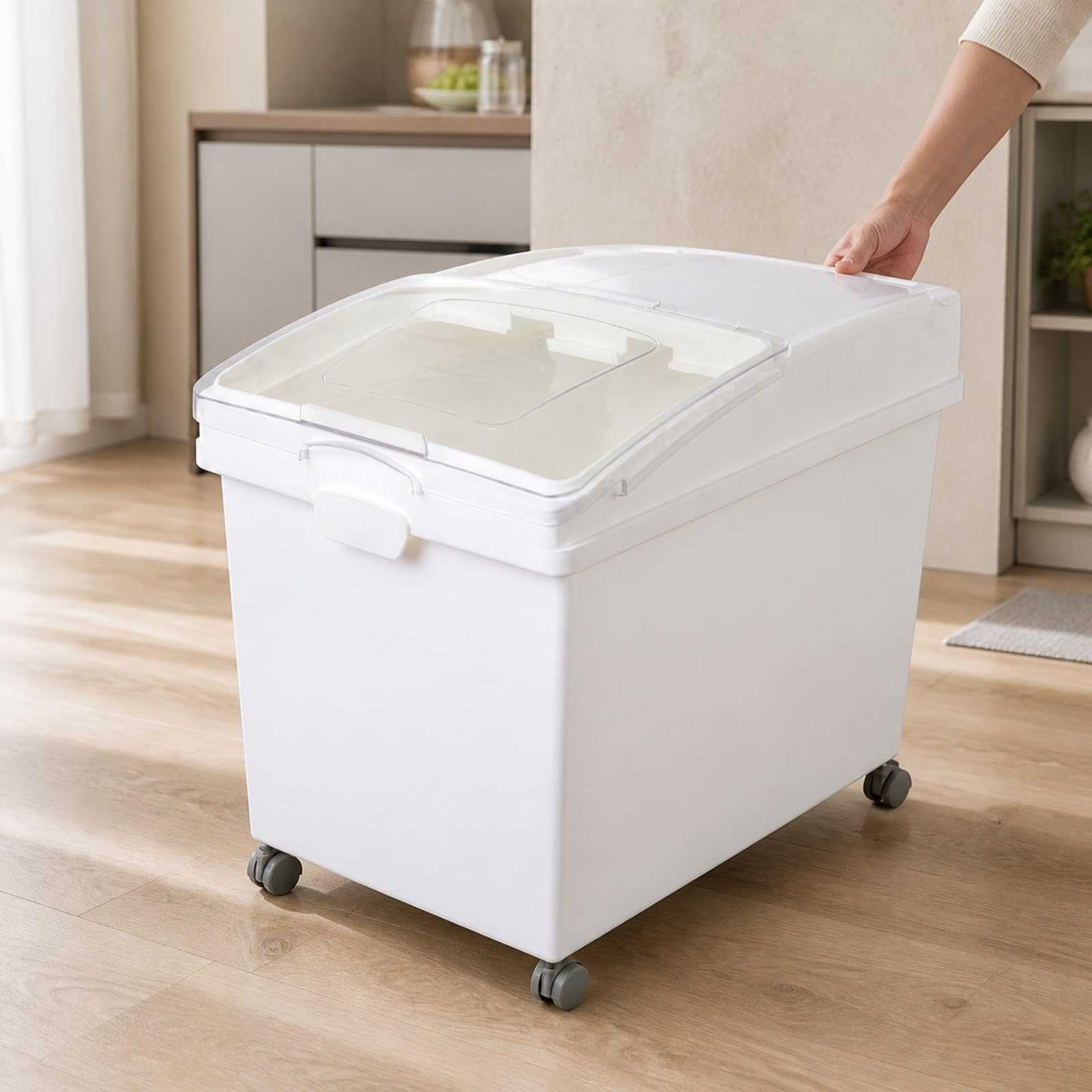 Baoblaze Contenitore per Riso in Misurino, 40L, Coperchio Scorrevole