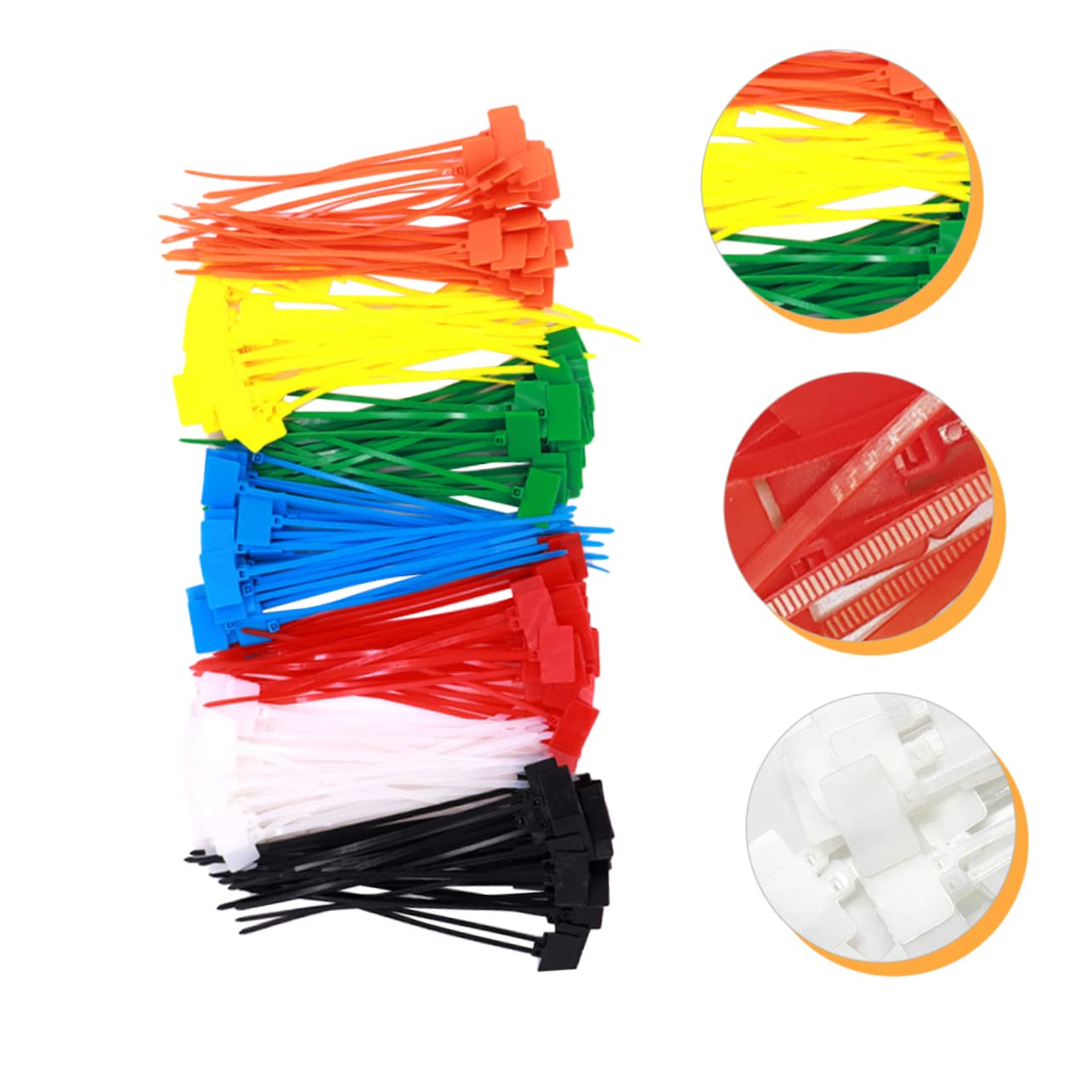 Lurrose 500pezzi Etichette Per Cavi in Nylon Organizer Per Cavi Flessibile Fascette Per Etichette Multifunzionali