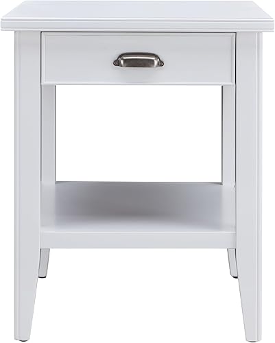 Miniatura 98 de Leick Home 23007 Chisel & Forge - Mesa auxiliar de metal y madera mixta con un cajón, diseño X con estante, gris ahumado y negro mate, 22 x 24 x 24