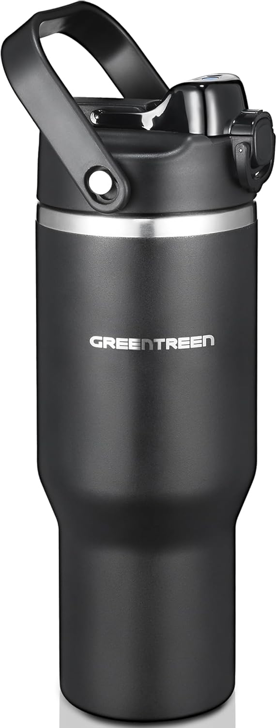 Botellas de agua de acero inoxidable de 32 onzas con pajilla vaso aislado con tapa a prueba de fugas 24 horas frías12 horas calientes  el mejor