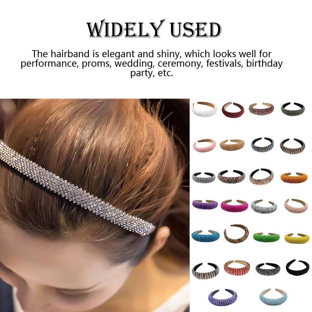 Lot de 10 bandeaux à cheveux en perles de cristal bohème épais style baroque accessoires de coiffure cadeau pour femme fête plage blanc or