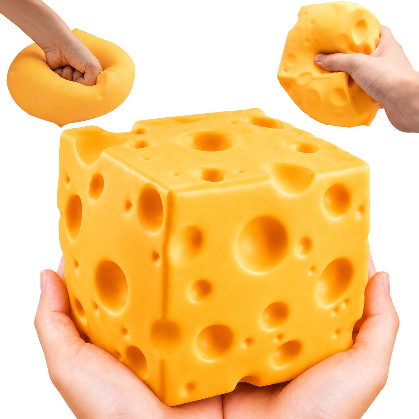 RZCOMP Giant Cheese Squishy Big Cheese Squishy 11CM,Slow Rising Ultra-Soft Stress Relief Fidget Novelty Cheese Squeeze Toys Gift for Adults & kids