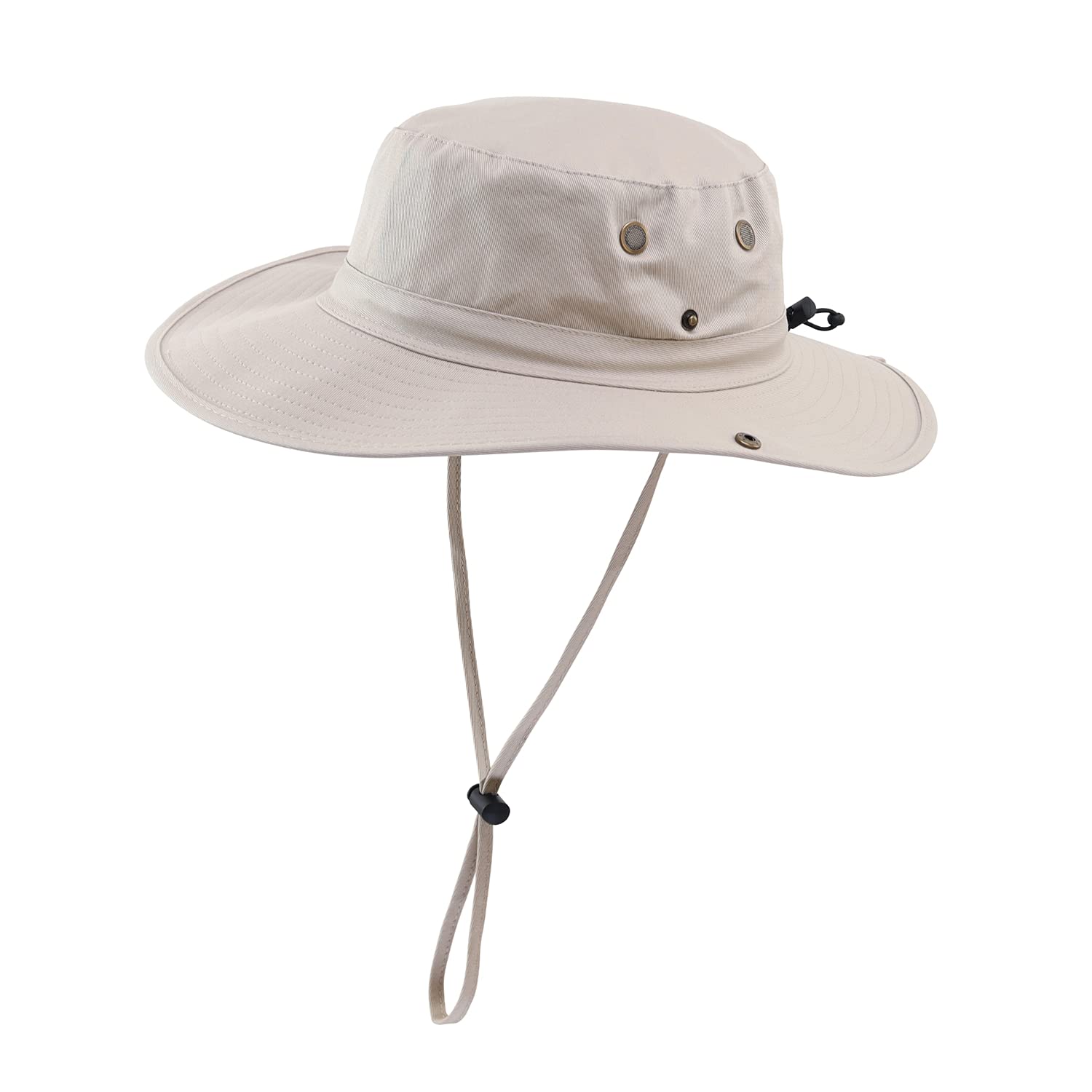 LLmowayWomen Fishing Sun Hat Wide Brim Breathable Cotton Safari Hat with Strap