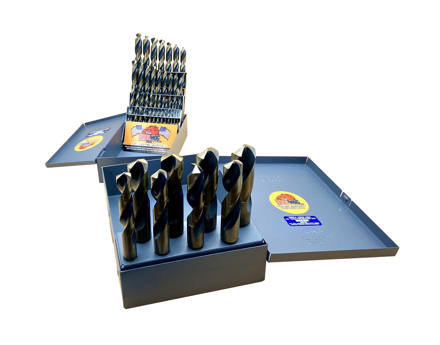 Drill Hog 37 Pc Silver & Deming Drill Bit Set 1/16" to 1" Molybdenum M7