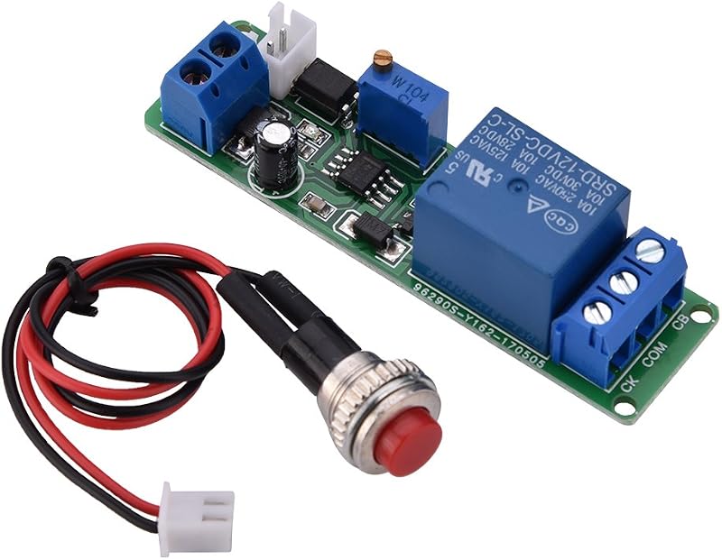 Módulo relé temporizador DC 12 V com atraso ajustável de 1 a 10 segundos LiebeWH – 1 unidade