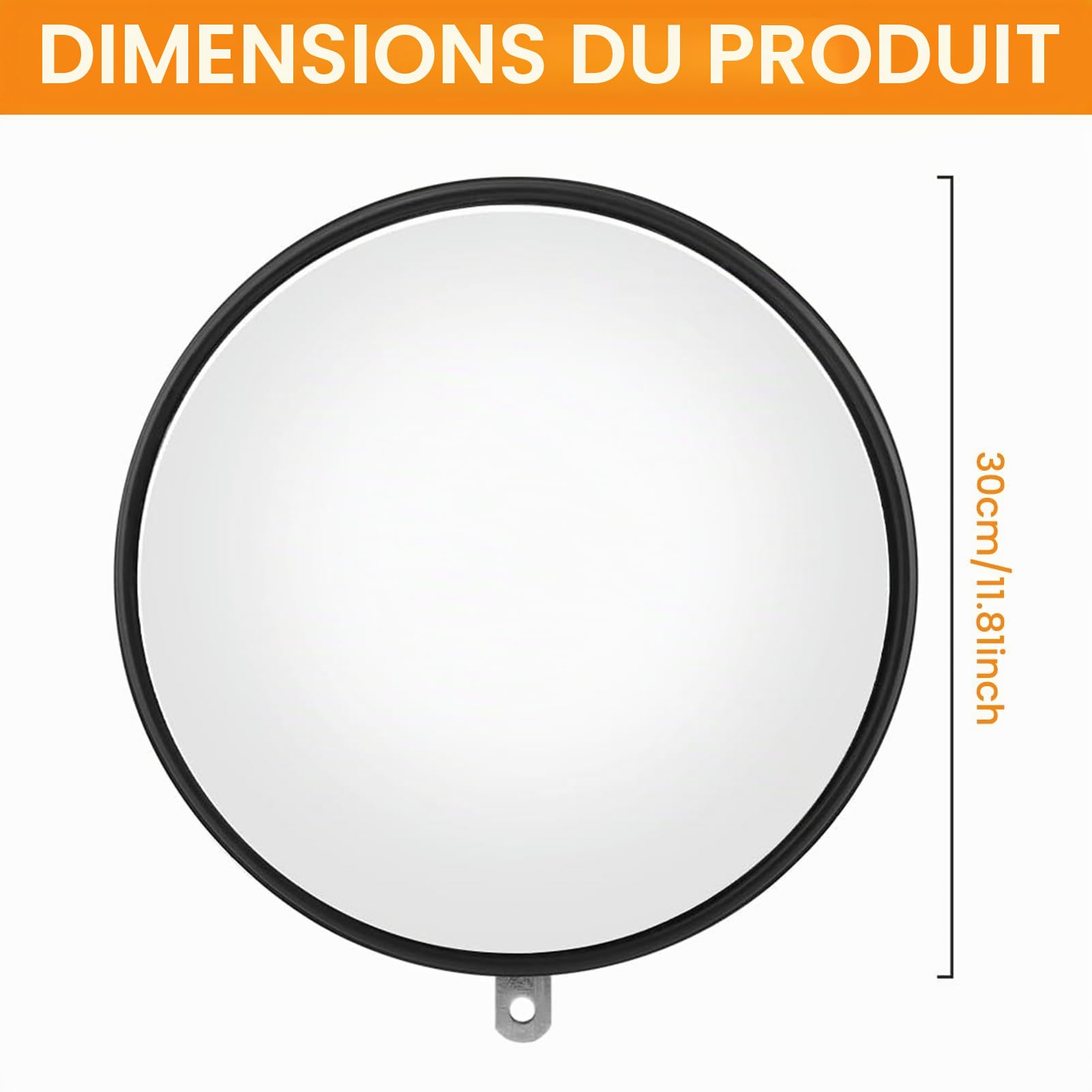 SOONHUA 2x Miroir Convexe Sécurité 30cm Grand Angle | Miroir convexe 30 cm avec support, angle large 130°, idéal pour garage, allée, entrepôt et réduire les angles morts
