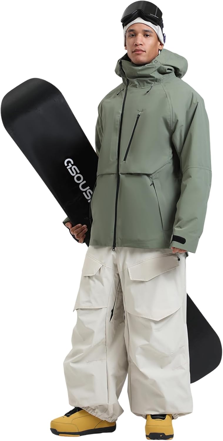 GSOU SNOW Men's Snowboard Jacket Waterproof Ski Coat Winter Snow Insulated Windproof Jacket - Image 2