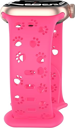 Miniatura 8 de Correa de silicona compatible con Apple Watch Band de 1.496 in, 1.575 in, 1.614 in, 1.654 in, 1.732 in, 1.772 in, 1.772 in, correas de diseño hueco,