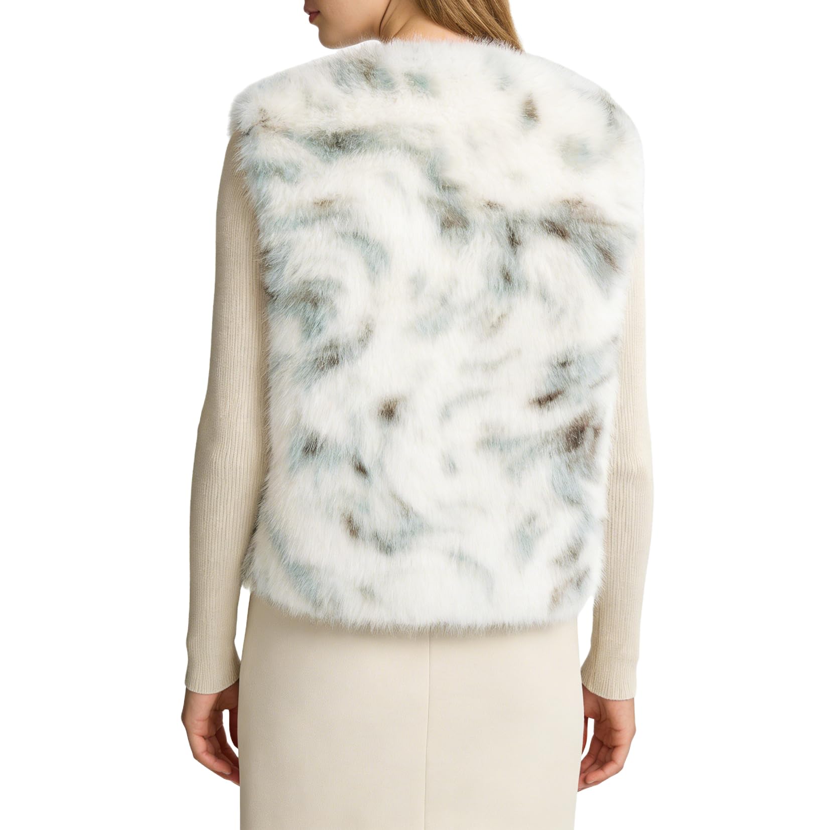 Amazhiyu Gilet di pelliccia da donna in pelliccia sintetica, gilet corto, per autunno e inverno, da donna, senza maniche, in pelliccia sintetica