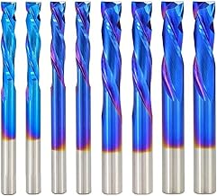 Fresa de arriba hacia abajo 3.175/4/6/6.35mm vástago recubrimiento azul broca de enrutador CNC 2 flauta fresa de extremo de carburo(6x6x17x50)