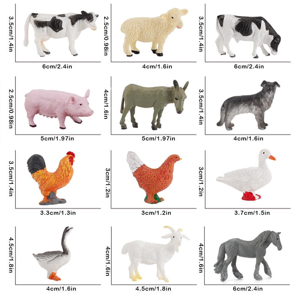 10 Set 12 Stück leichte Bauernhoftiermodelle wasserdichte Ente simulierte Tiere solide kleine Früherziehung Werkzeuge Home Ornament Geschenk