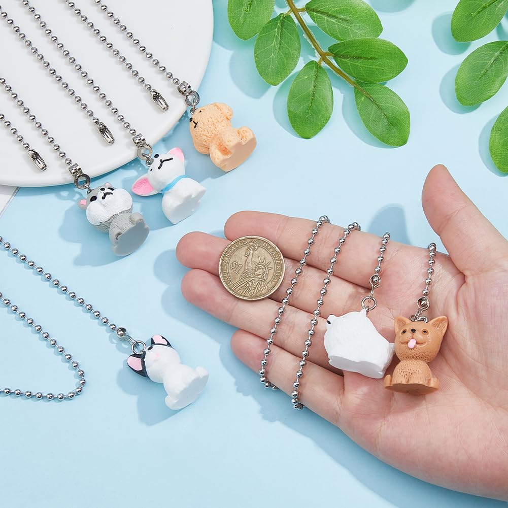 DICOSMETIC 6Pcs Ceiling Fan Pull Chain Extenders 6 Styles Resin Dog Charm Light Pull Chain 5.7 Inch Adjustable Decorative Extension Connector Hanging Ornaments for Lighting Lamp Decor - Image 3