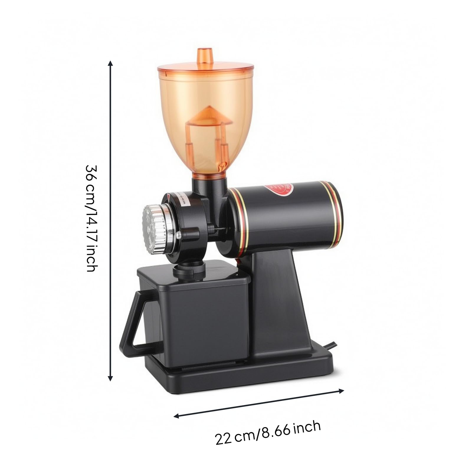 Molinillo Eléctrico con Ajustable | Compacto, Retro, Electrodotico, para Cocina, Baristas Principiantes, Negro