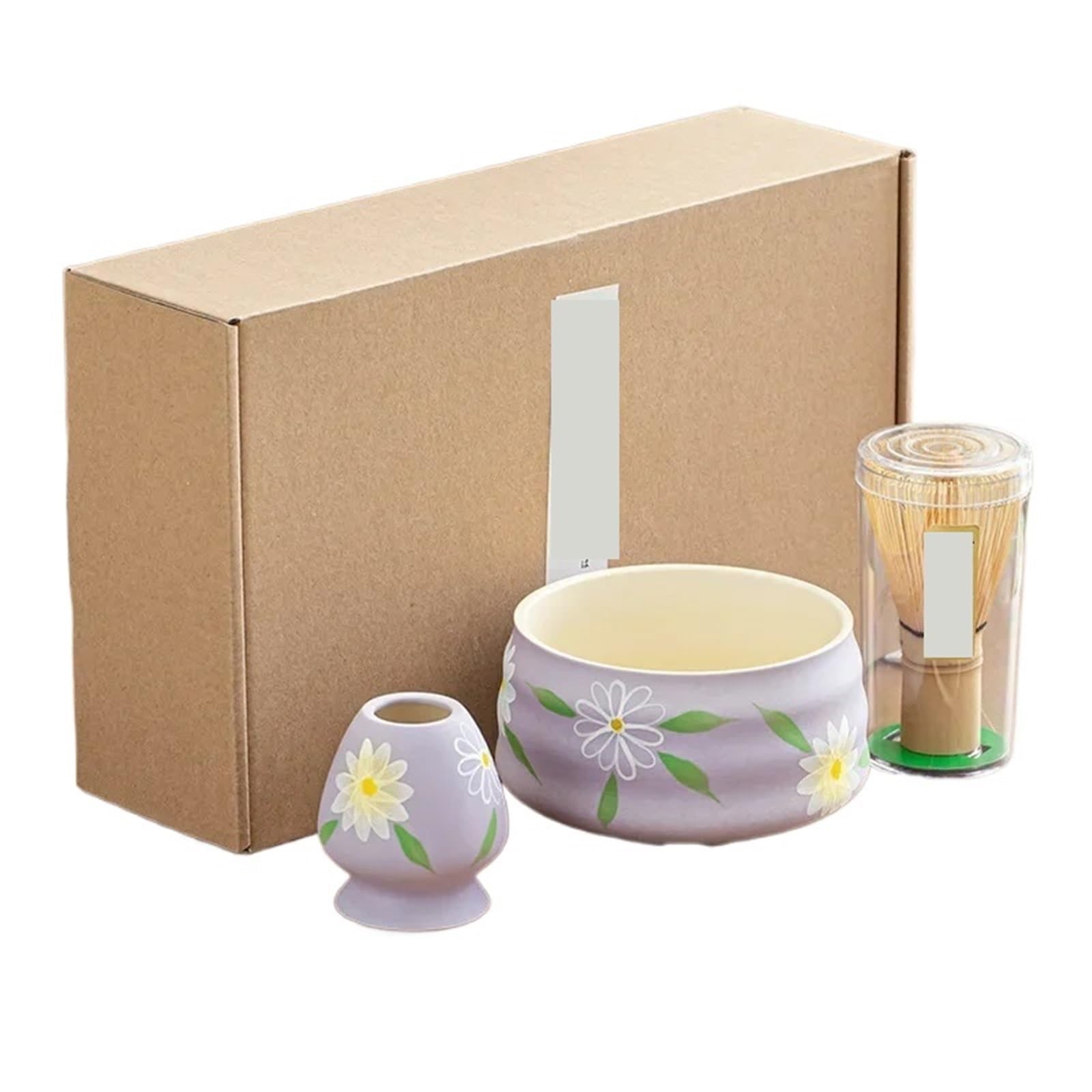Ensemble Matcha Ceramic Matcha Bowl Set Brushd Tea Table Accessories(Purple)