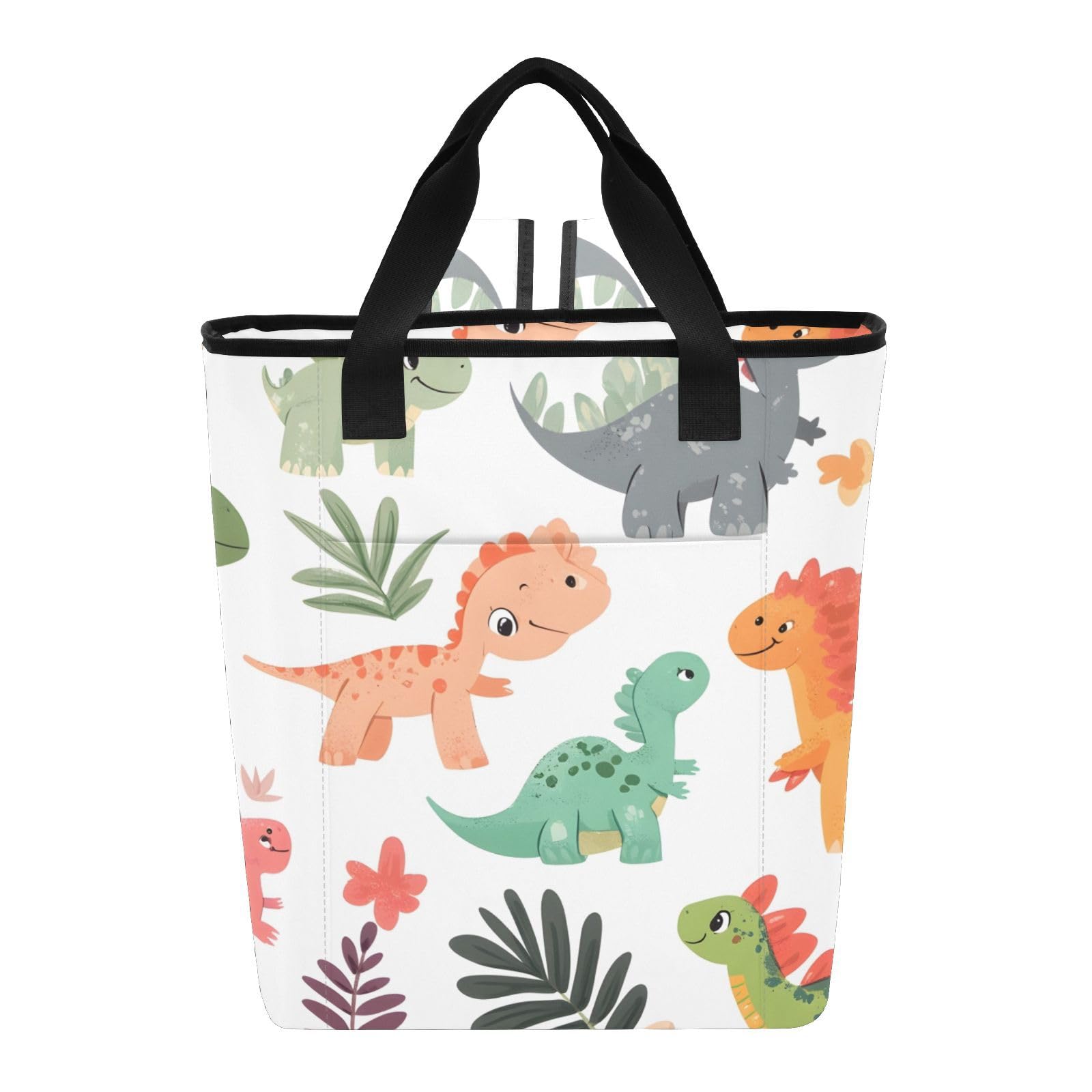 Bokkoy Colorful Dinosaur Array Insulated Cooler Bag with Ice Pack?Large Capacity Waterproof Thermal Lunch Bag?Reusable Cooler Bags for Picnic, Travel