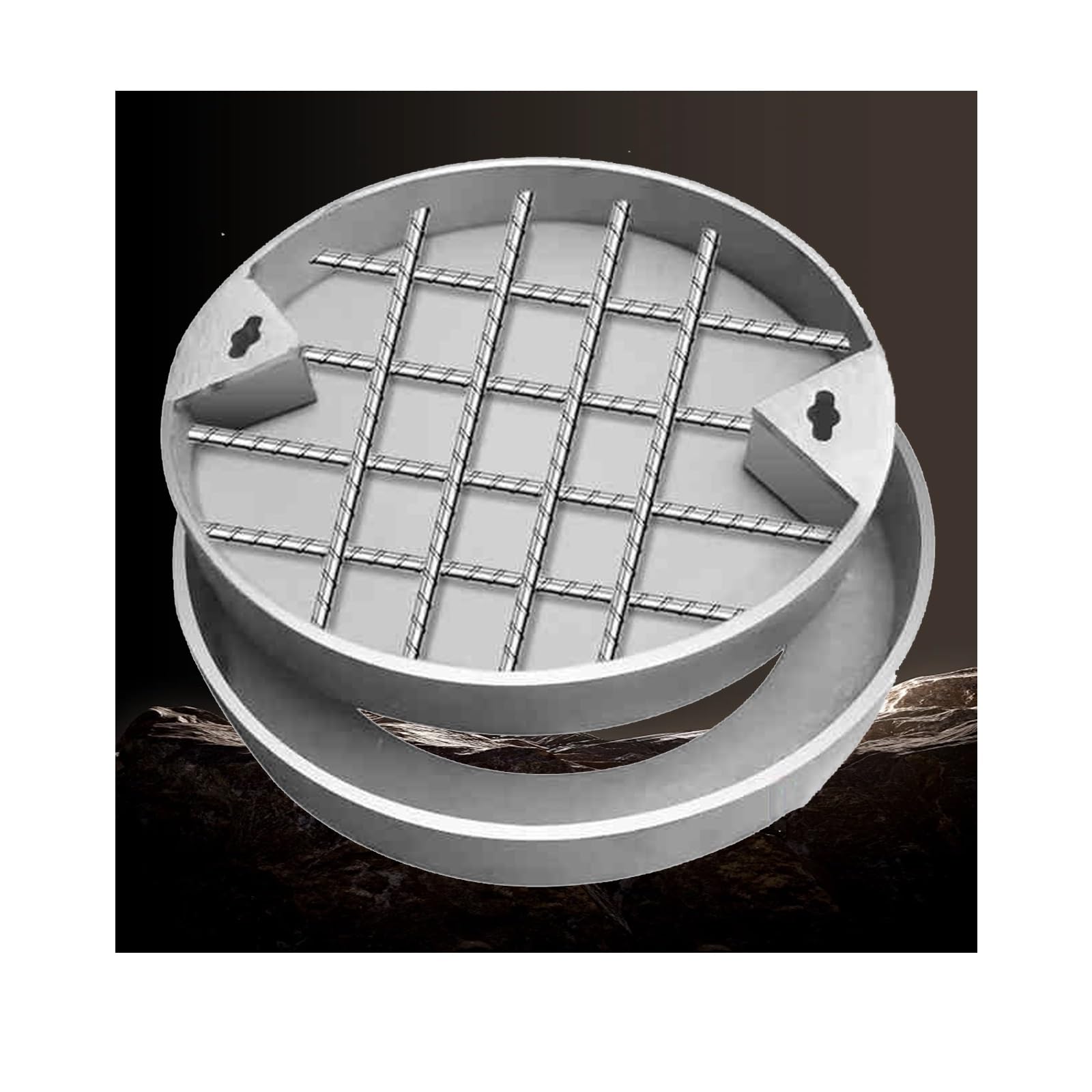 GJMSSMY Invisible Manhole Cover - Round Drainage Cover for Septic Pits, Suitable for Courtyards, Gardens, Streets (80x80x5cm/31.4x31.4x2in)