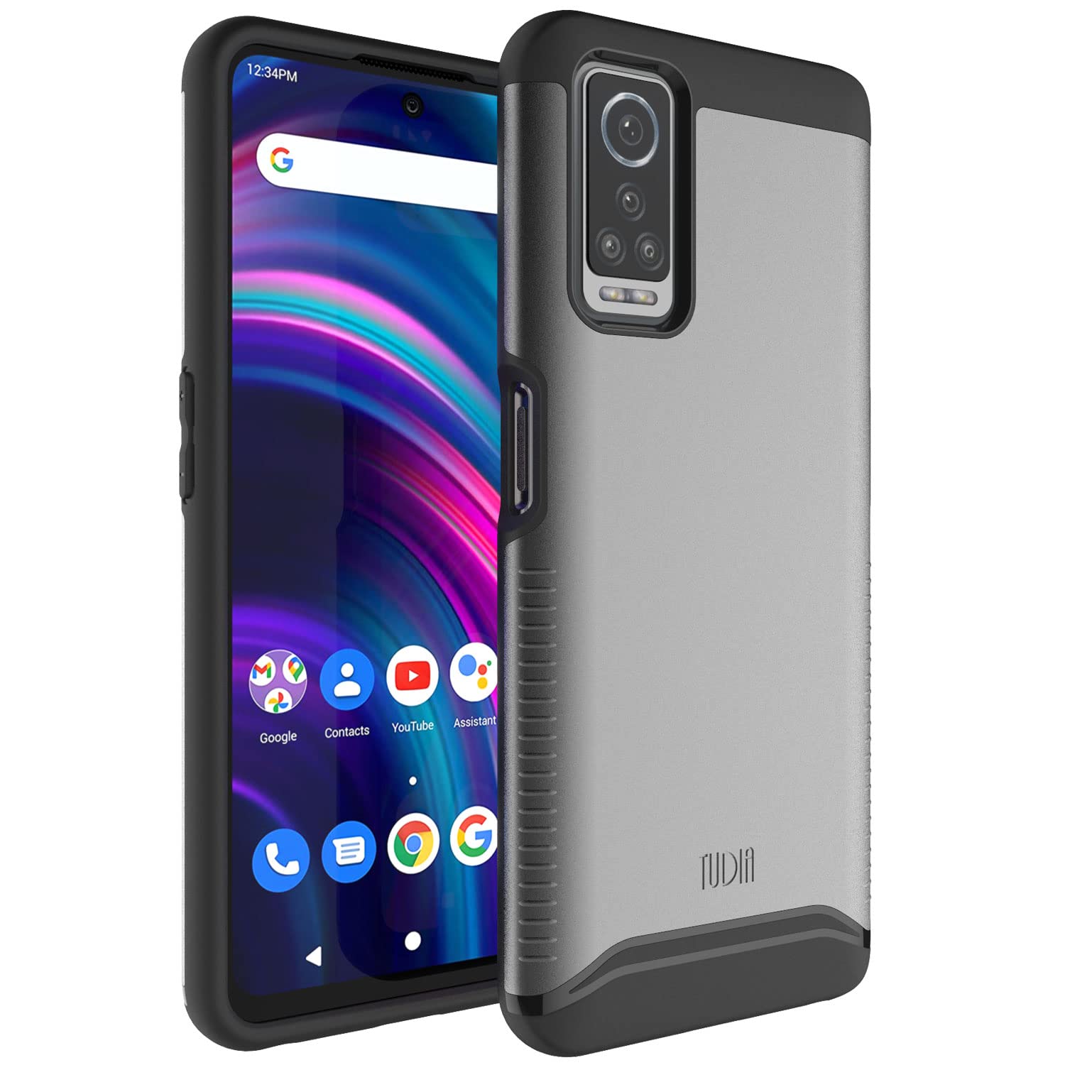 TUDIA DualShield Designed for BLU G91 Max Case, [Merge] Shockproof Dual Layer Military Grade Slim Heavy Duty Protection for BLU G91 MAX 2022 Phone Case (Metallic Slate)