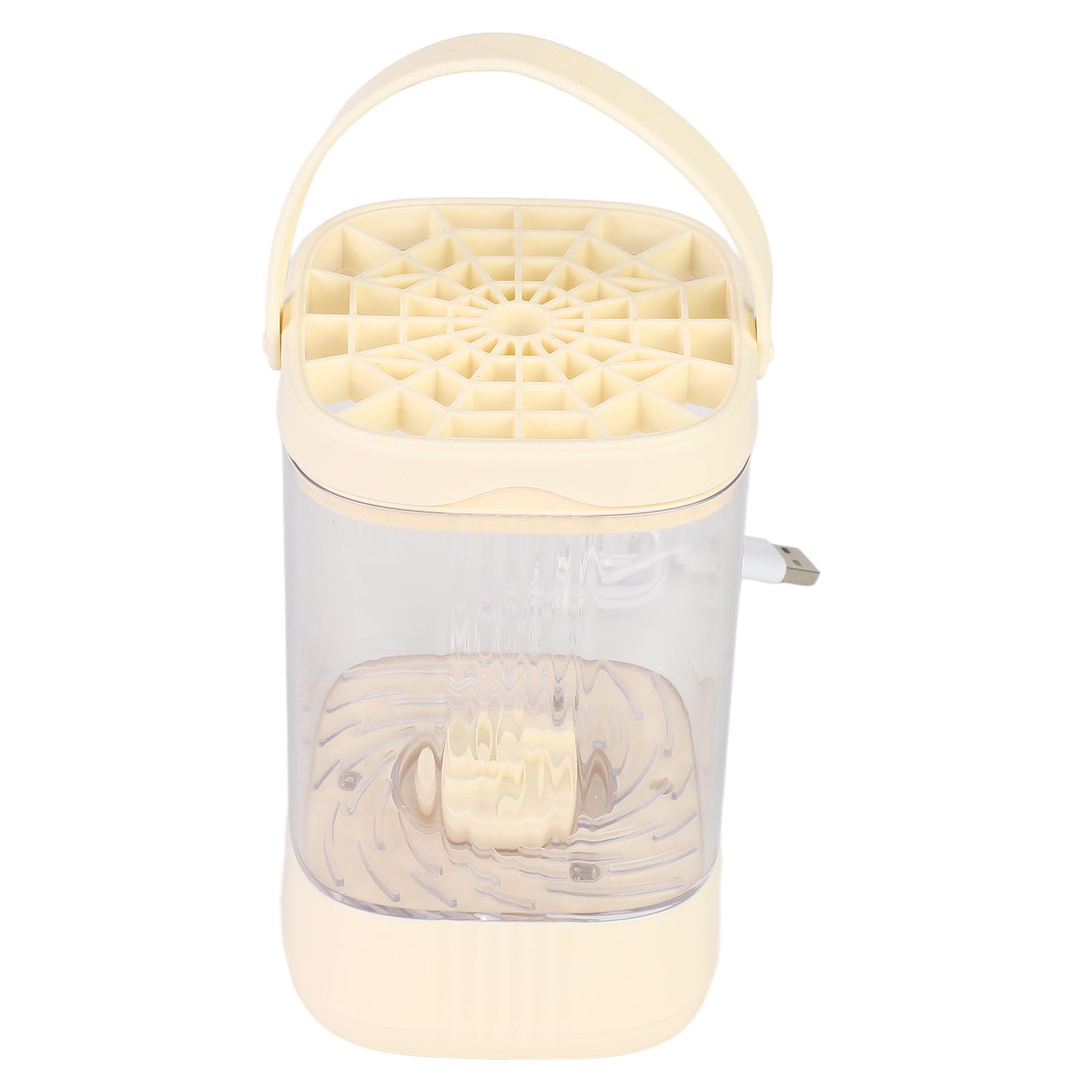 Electric Makeup Brush Cleaner Automatic 7000rpm Cleaning Machine Portable for Home Beauty Salon (Beige)