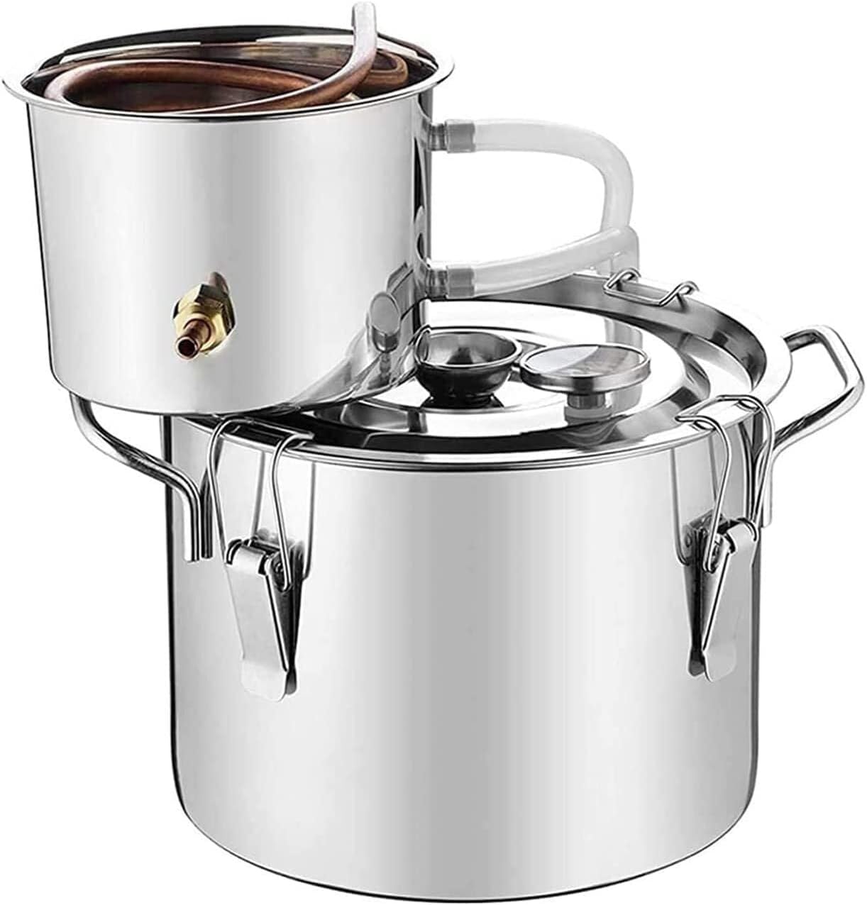 Alcohol Still，Stainless Steel Alcohol Distiller Copper Tube, Still Home Brew Wine Making Kit(12 L/3 Gal)