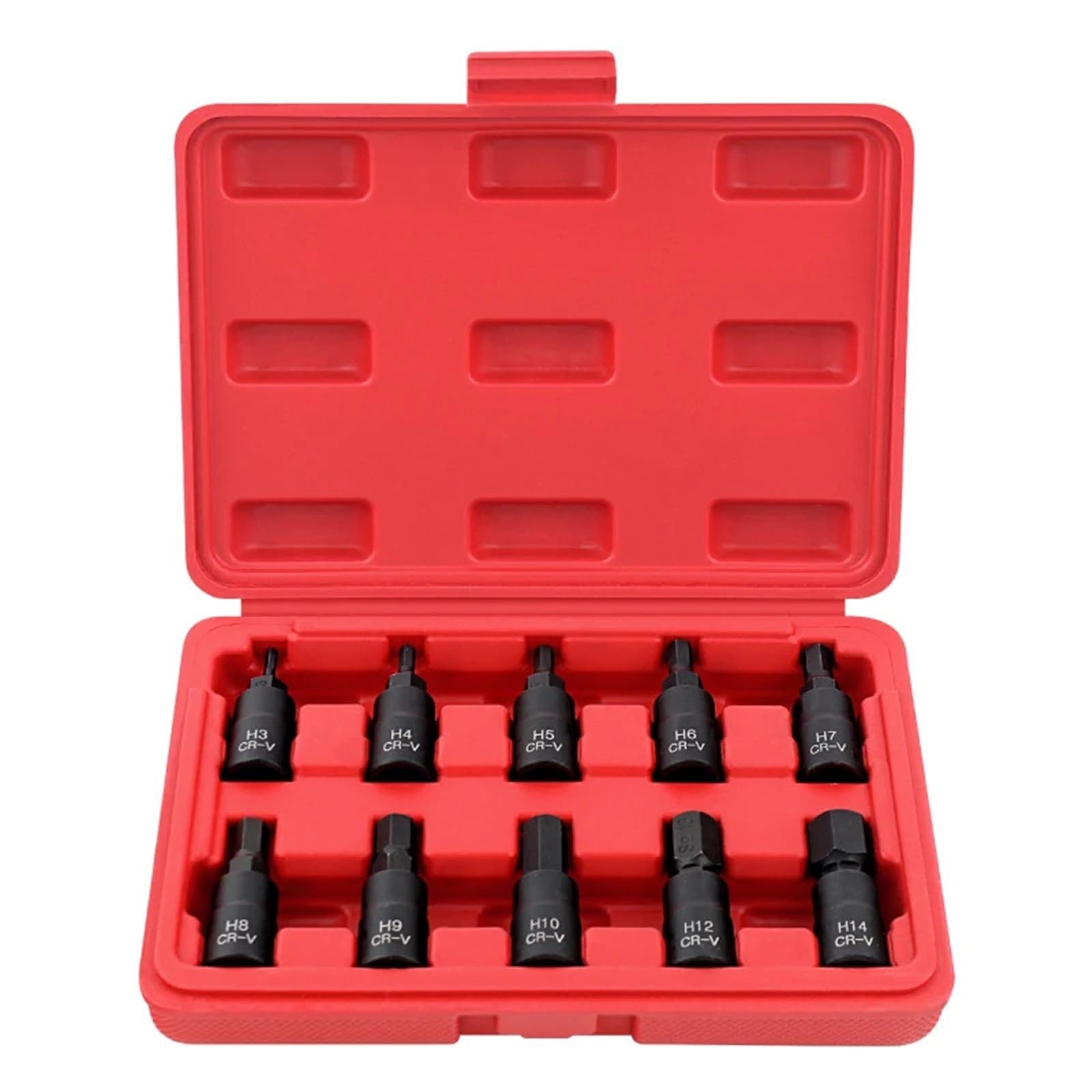 Jeu de douilles hexagonales longues M4 à M16 en acier Chrome Vanadium