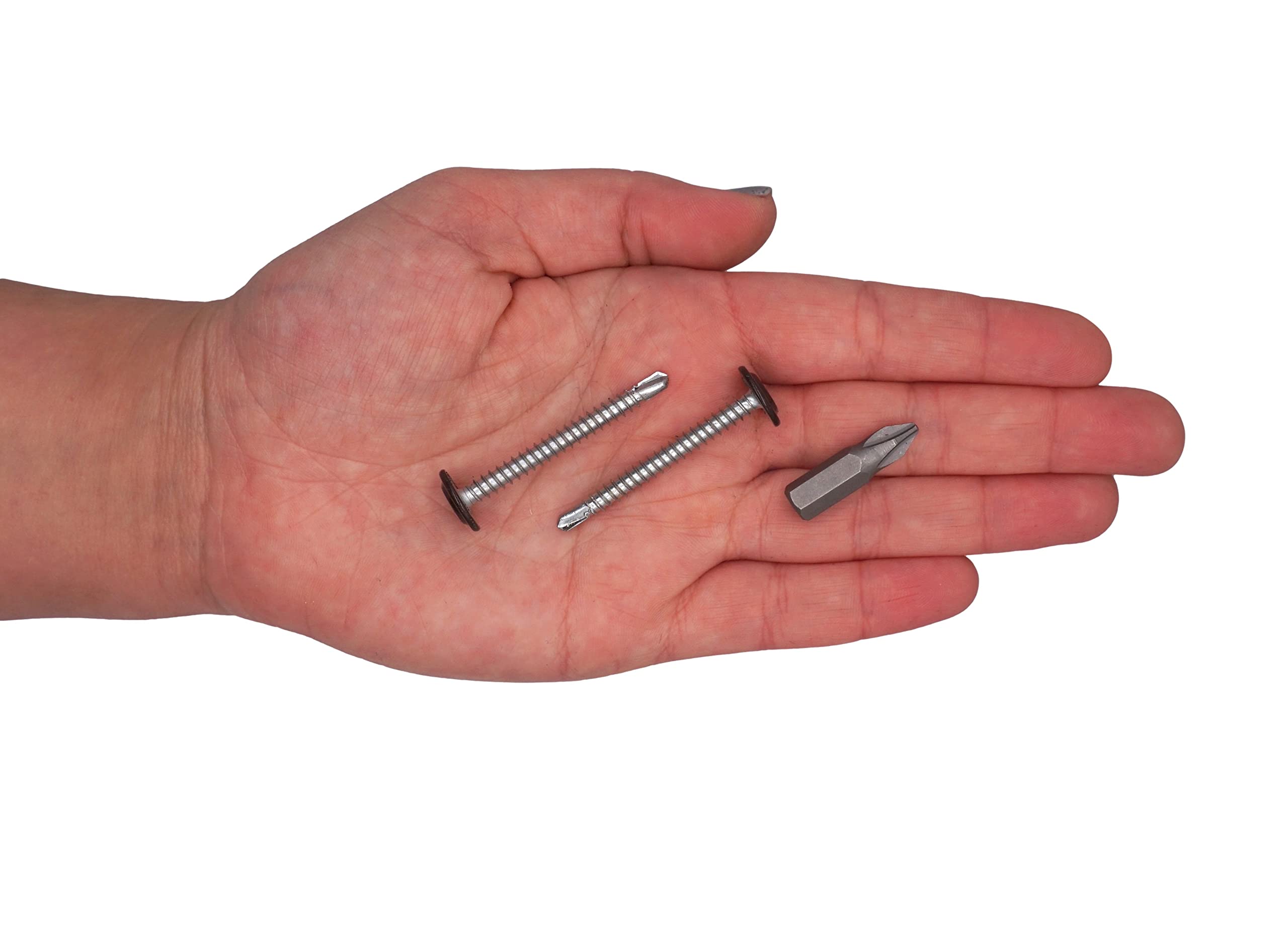 SKIR'CO (150 piezas) Tornillos autotaladrantes pintados 4,2 x 40 mm, Tornillo para chapa, cabeza PH (Marrón Chocolate RAL 8017)