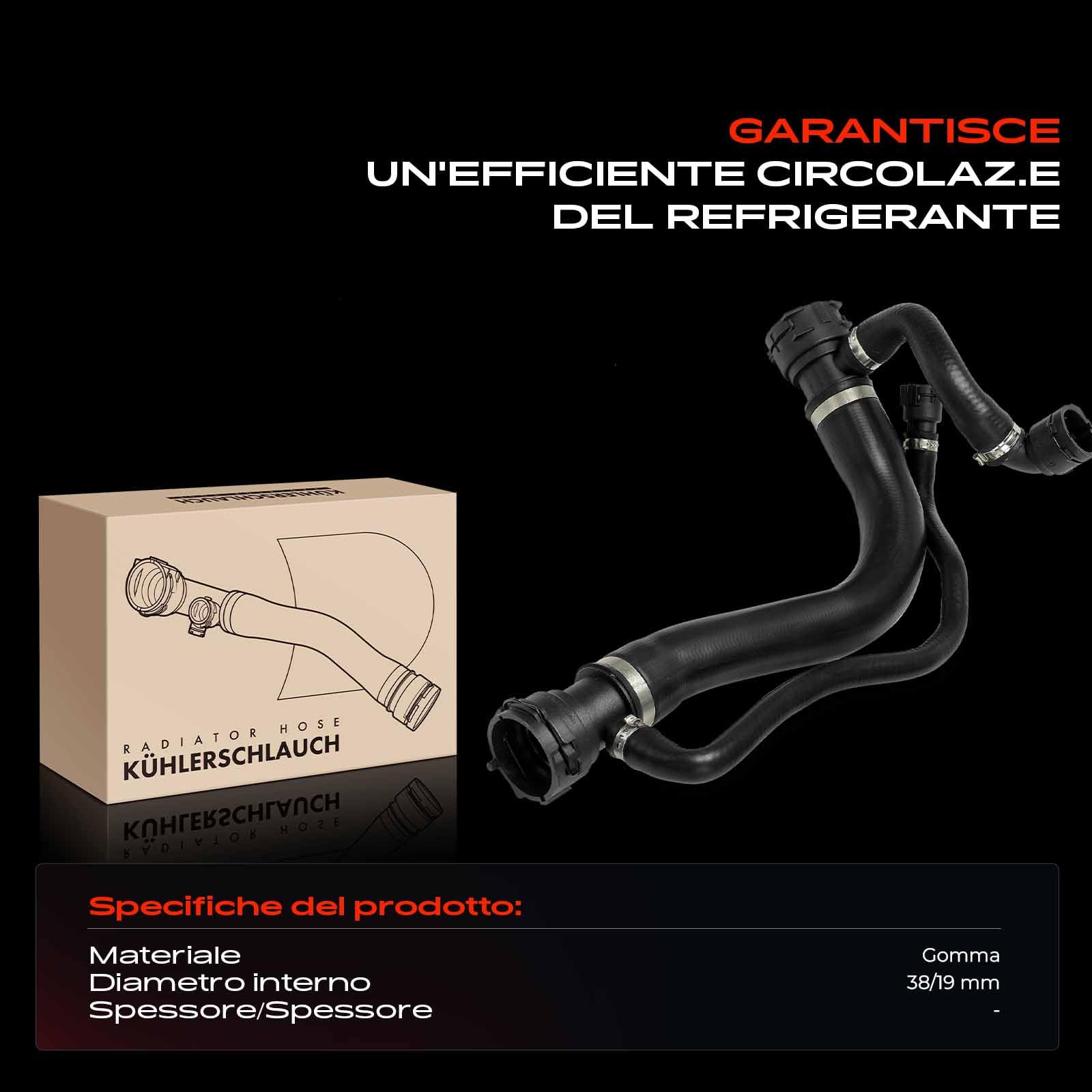 Frankberg Tubo radiatore in EPDM parte superiore nera codice 17127519248