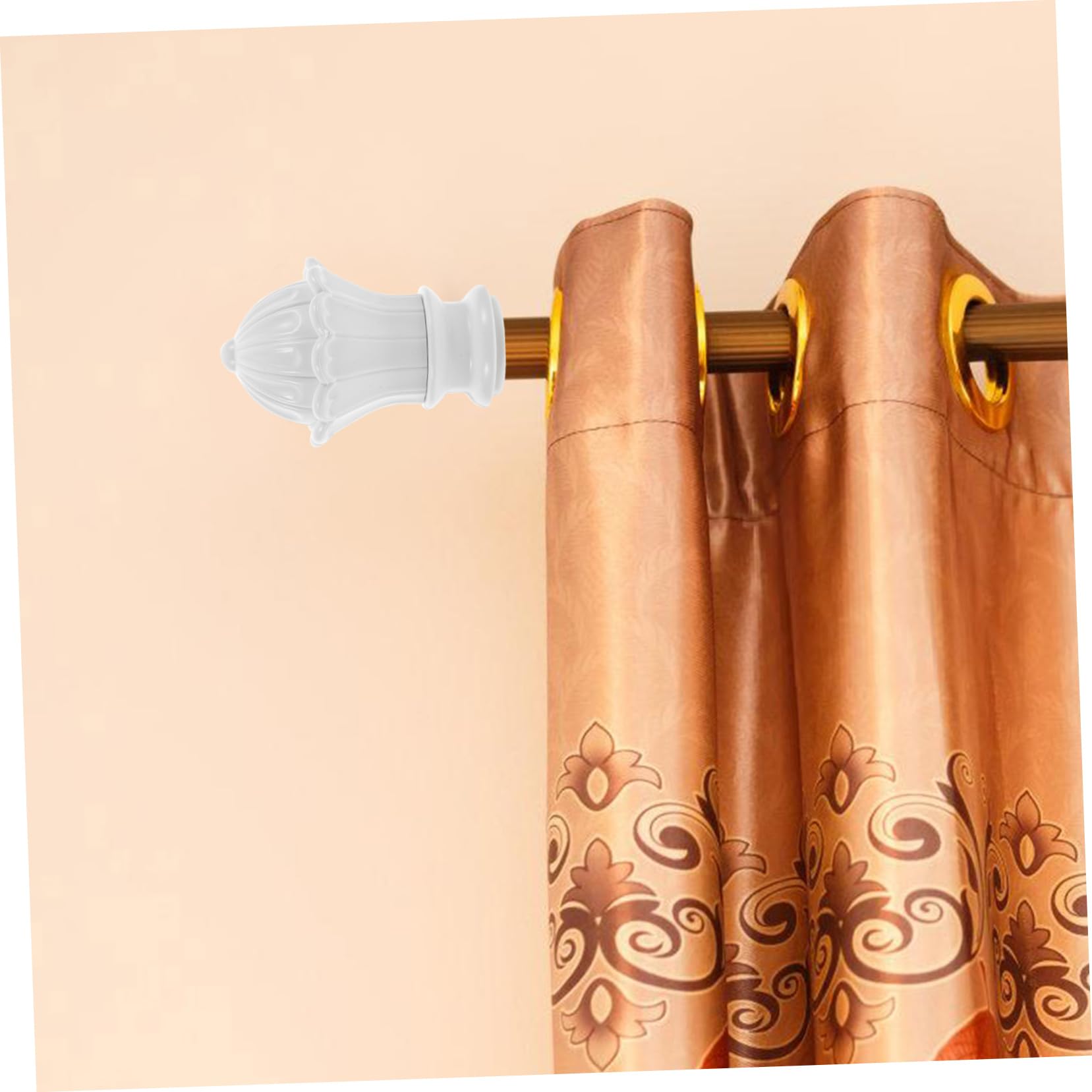 Levemolo Farmhouse Style Curtain Rod Cap 4pcs Plastic Curtain Rod End Stops Decorative Window Finials Easy to Install Suitable for