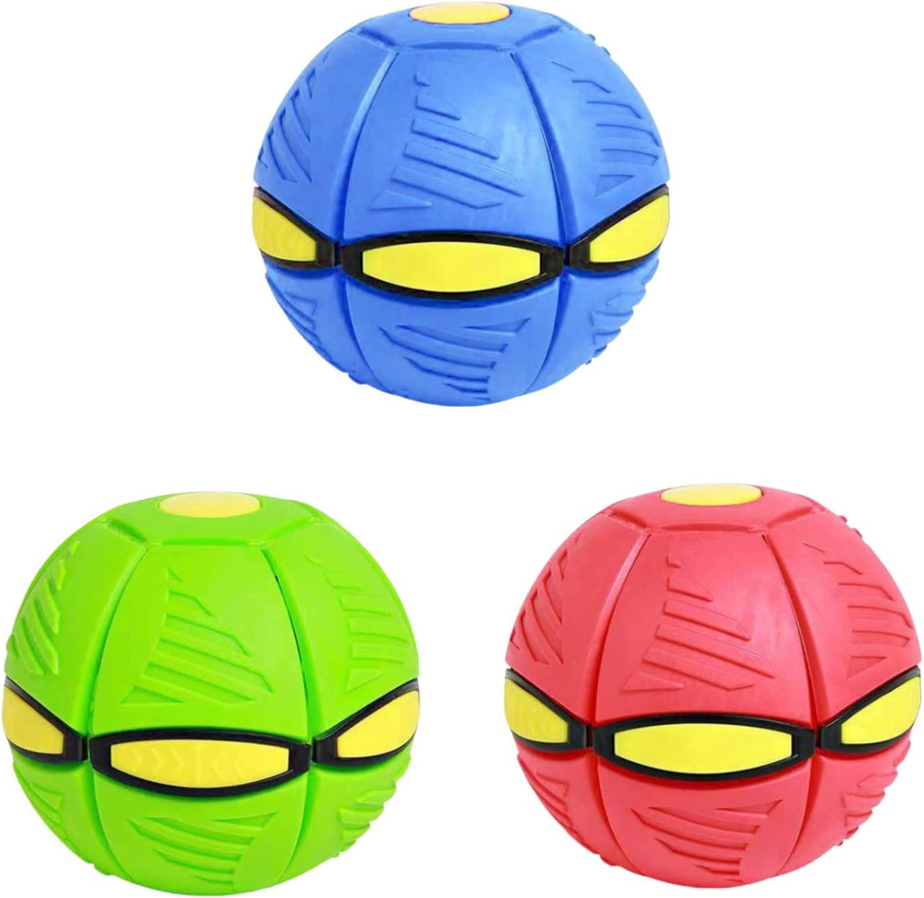 Magic UFO Flying Saucer with Lights - Portable Flying Ball for Kids, Boys and Girls, Fun Decompression Toy for Outdoor Play, 3 PCS Set