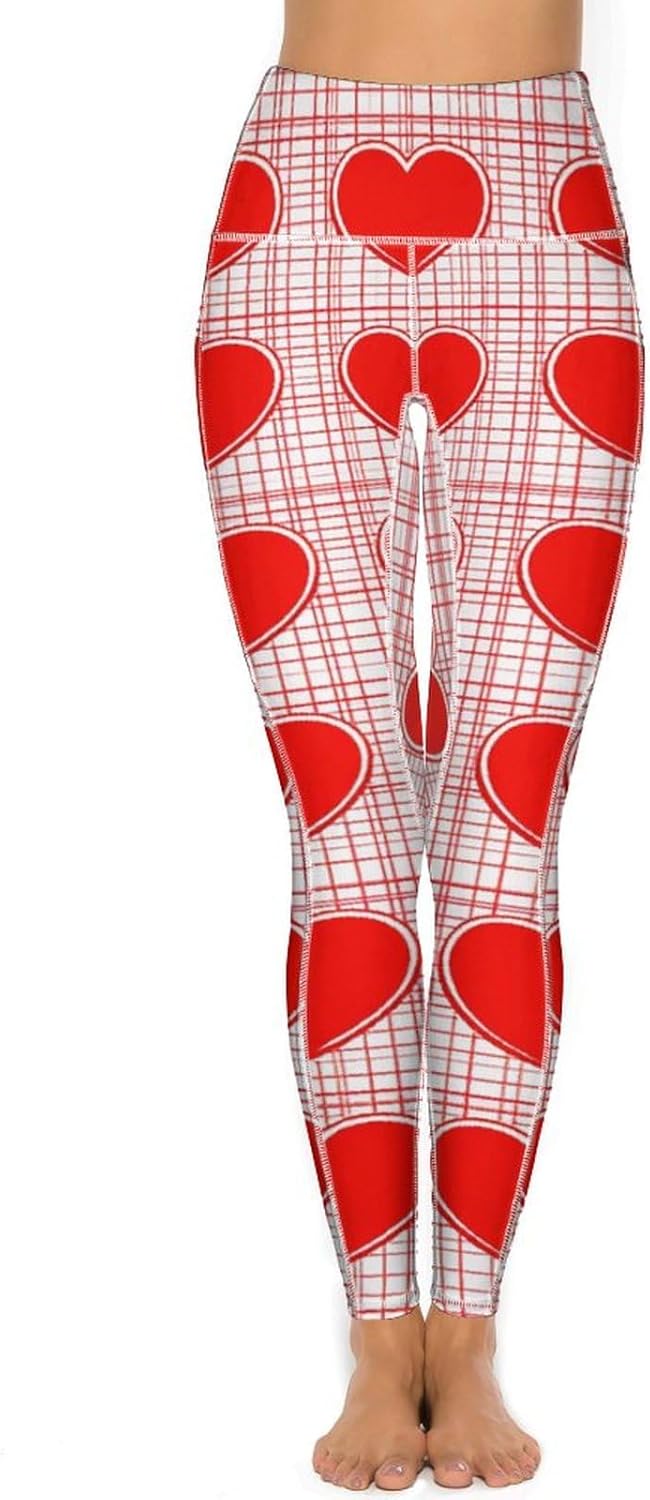 Women's Leggings Yoga Pants High Waisted Sports Trouser Heart Athletic Workout Leggings for Valentine's Day Gift - Image 3