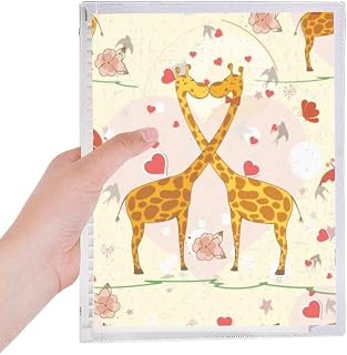 Caderno de Girafas Amarelas para Dia dos Namorados Folhas Soltas Diário Recarregável