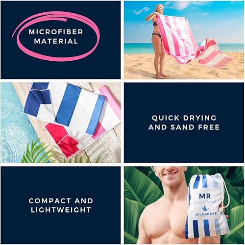 Miniatura 4 de Juego de 2 toallas de playa Mr and Mrs - Toallas de playa de microfibra para él y ella. Toallas de playa Just Married para regalo de luna de miel.