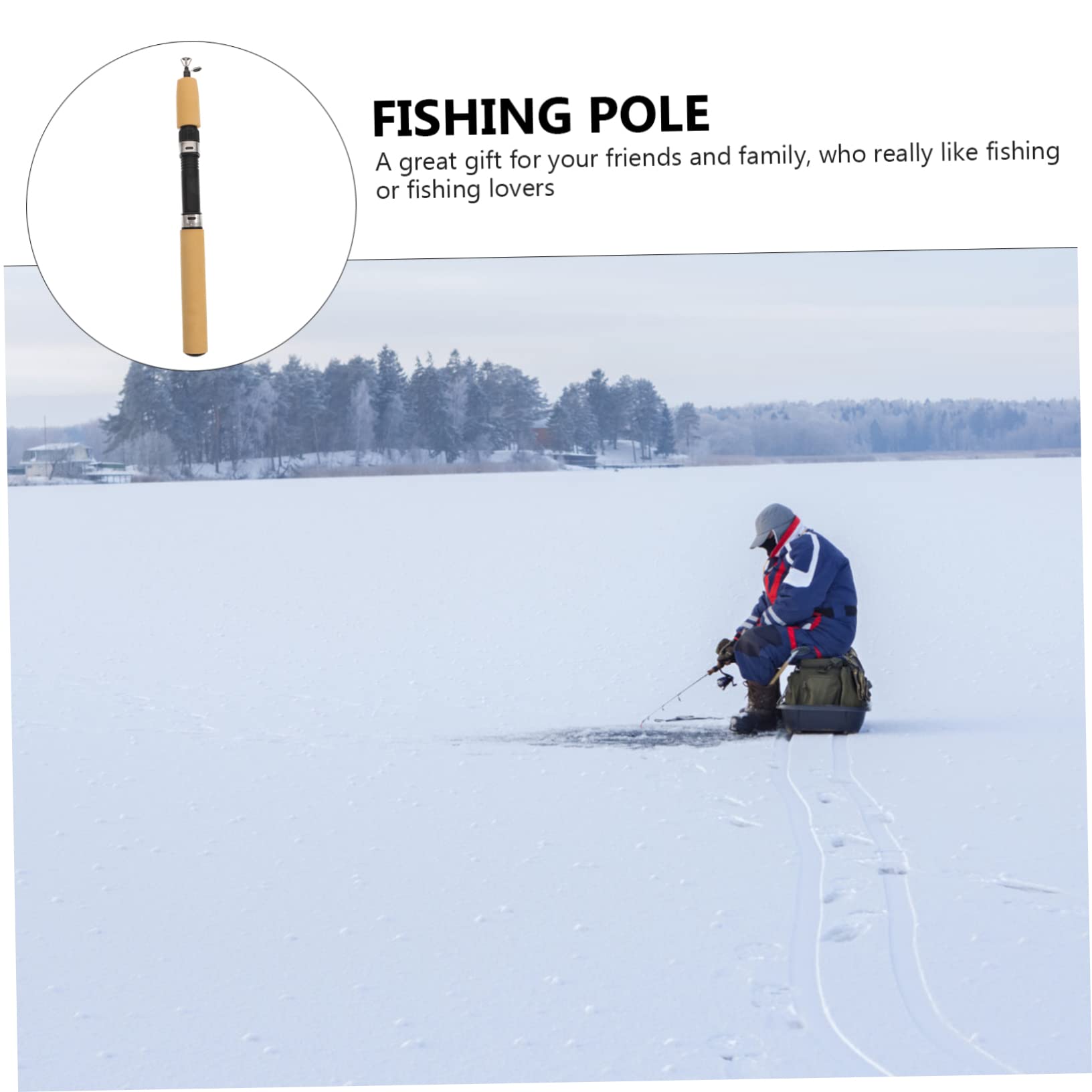 ifundom 1 Pieza De Caña De Pescar En Hielo Traje para Niños Cebos De Pesca Mini Caña De Pescar Traje De Invierno Kits para Niños Caña De Pescar Corta Caña De Pescar En Hielo