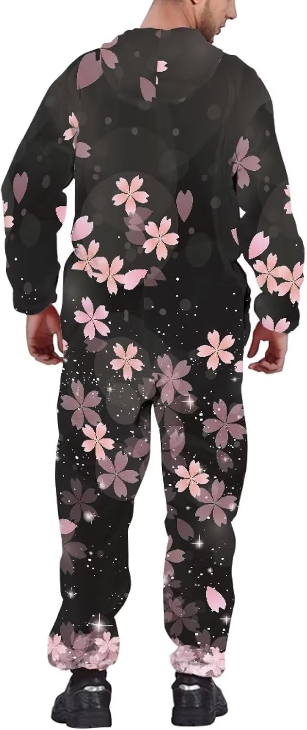 TODIYADDU Plus Size Onesie Pajamas for Women Men Long Sleeve Zip Up Jumpsuit Rompers Novelty One-Piece Pajamas Hoodie Costume