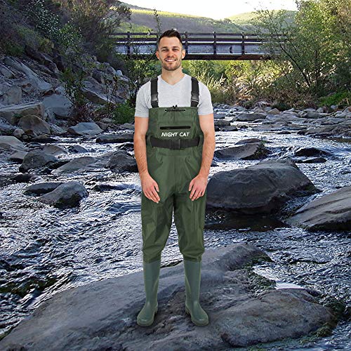 Night Cat Fishing Waders voor mannen vrouwen jacht Chest Waders met laarzen Waterdichte ademende Crosswater Bib-broek - Image 7