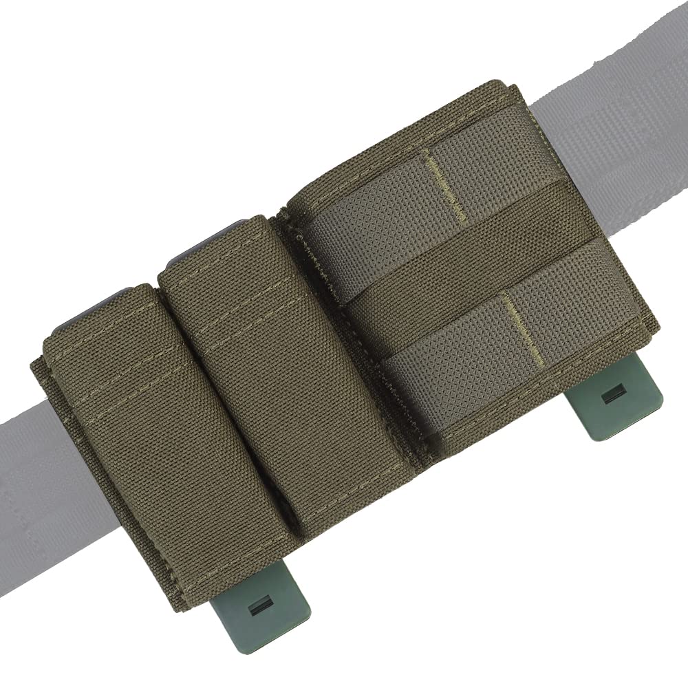 Tactical Airsoft 5.56 9mm 1+2 Side Triple Magazine Pouch Fast Draw MOLLE Mag Pouch Camouflage Vest Molle Ammo Pouch Bags(MG-F-06-RG) - Image 2