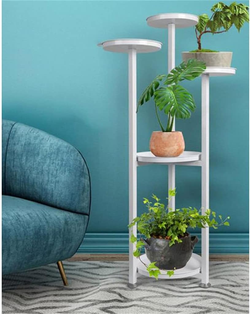 5 Tiers Metal Plant Holder Display Shelf Home Indoor Outdoor Garden Decor Flower Stand With Foot Pad(D)